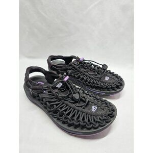 Keen Uneek Braided Bungee Sandals -Women's US 6- Black Purple - Hiking Sandals